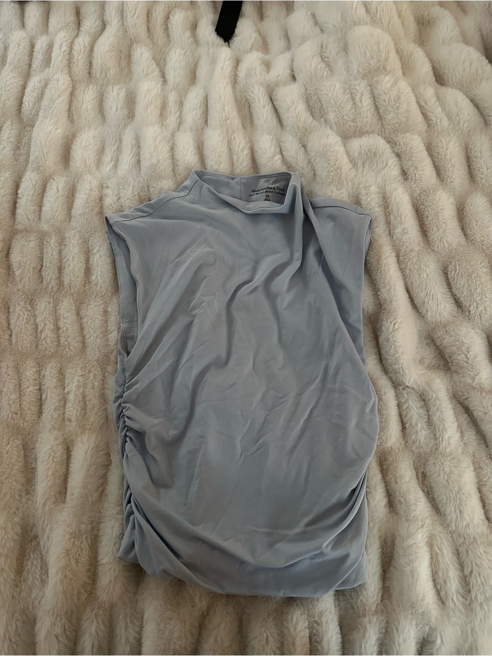 Abercrombie Sleeveless Light Blue Ruched Side Tank Top